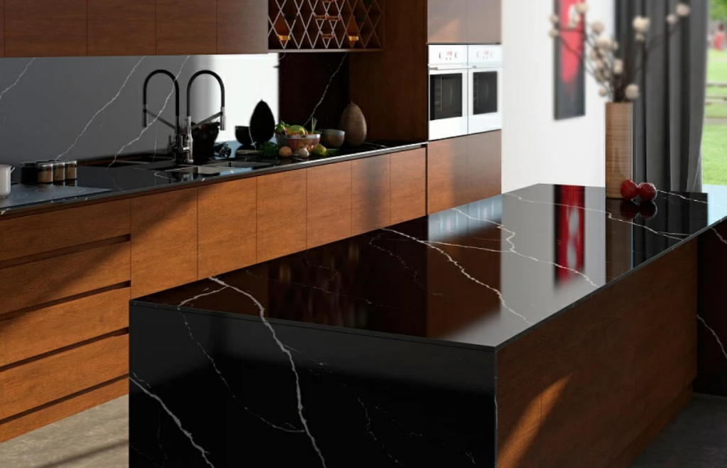 Искусственный камень Vicostone Nero Marquina BQ-8740